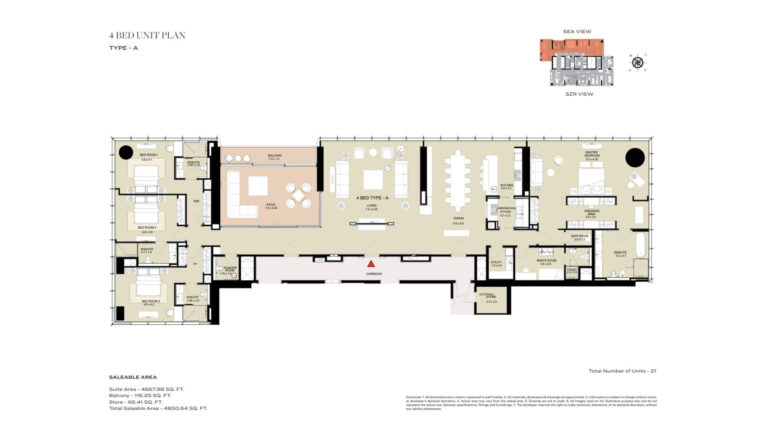 The S Tower 4 Bedroom Type A Floor Plans